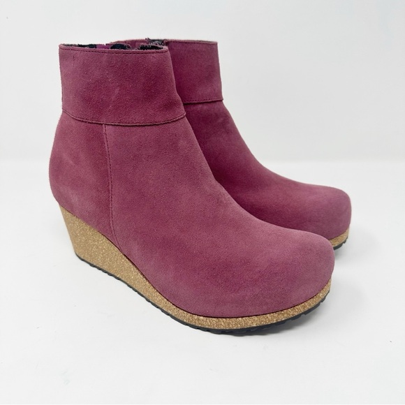 Birkenstock Papillio Suede Wedge Ankle Boots - Picture 1 of 9